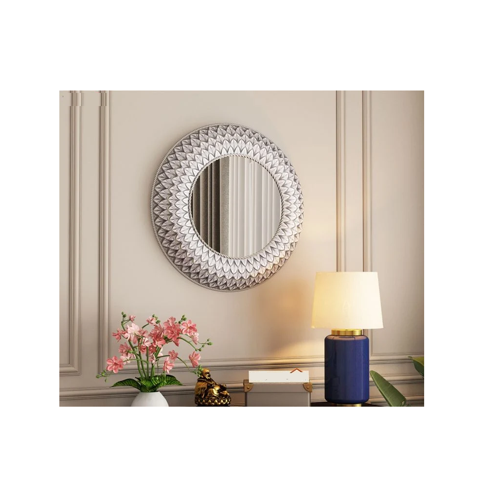 Highest Quality frame mirror hotel wall hanging make up mirror custom macrame evil eye mirror Nursery