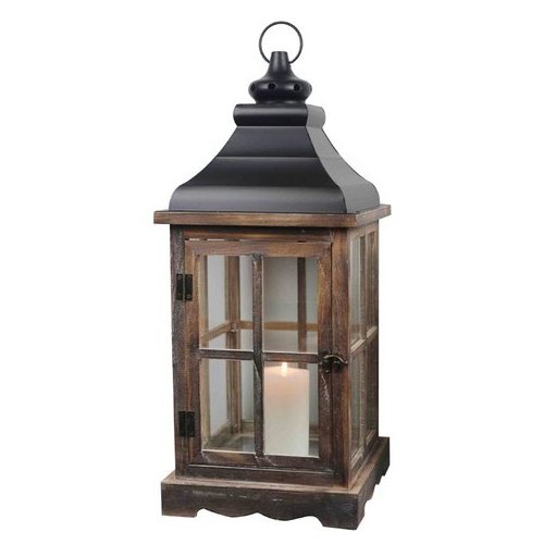 Wooden Lantern With Glass And Rope Hanger European Glass Candle Holders Lantern Outdoor Candle Holder