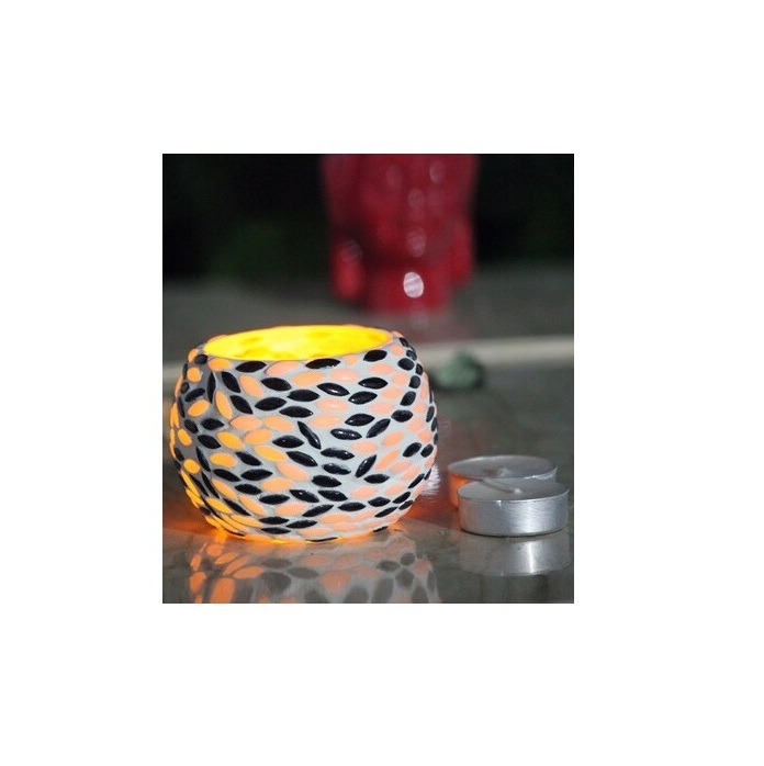 Latest Theme Large Tea Light Candle Holder home decor Mosaic Glass Candle Holder Tea Light Holder for Weddings Christmas