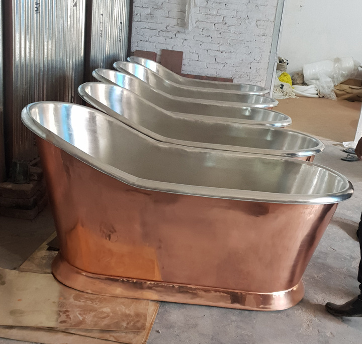 Soild Copper bath tub with Brass Legs