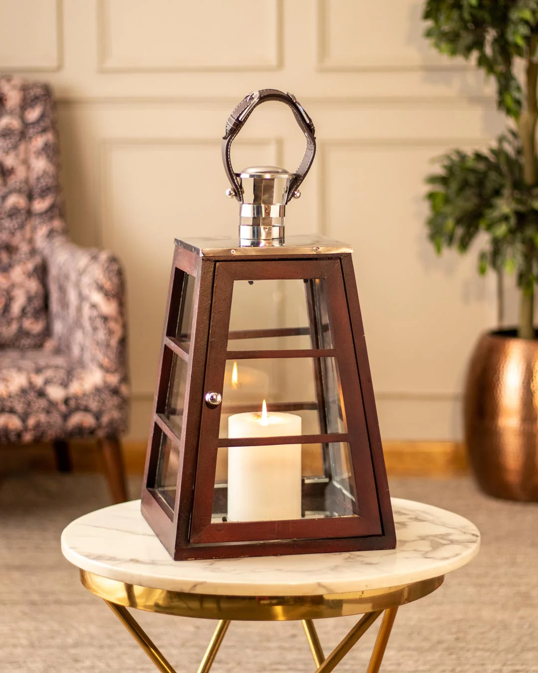 Modern Hanging Interior Lantern & Tea Lights Black Colour Iron Frame With Out Glass Candle Holder Lantern with