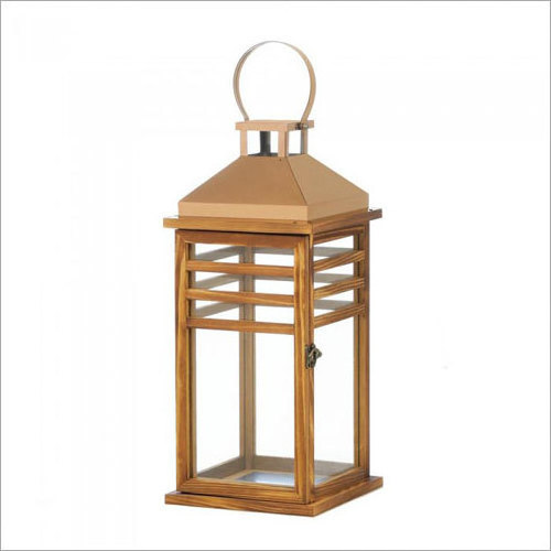 Wooden Lantern With Glass And Rope Hanger European Glass Candle Holders Lantern Outdoor Candle Holder