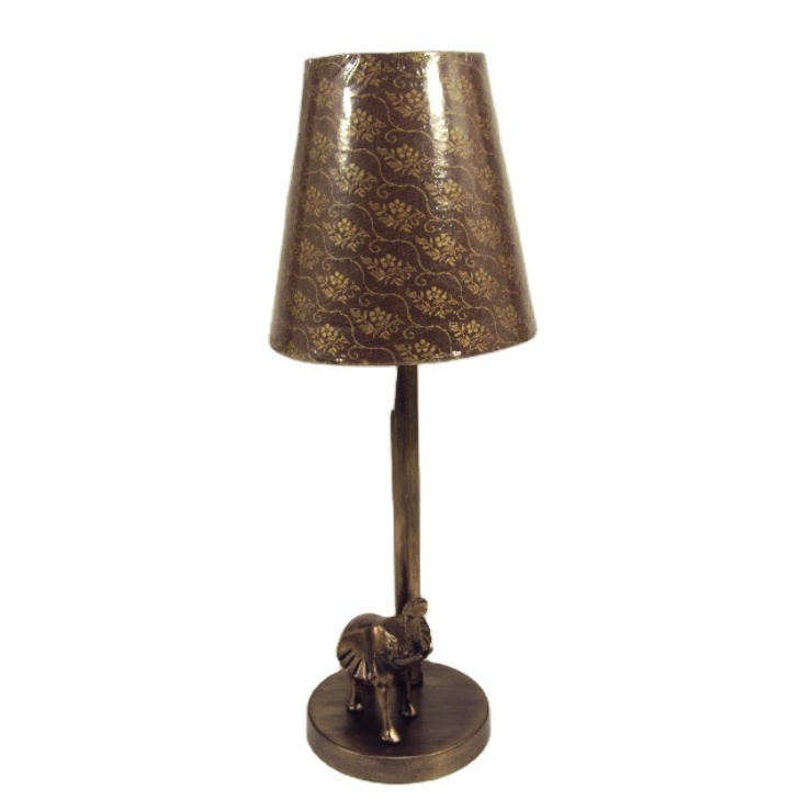 Bedside Gold Antique Casted Elephant Metal Decorative Premium Quality Table Lamp for Living Room