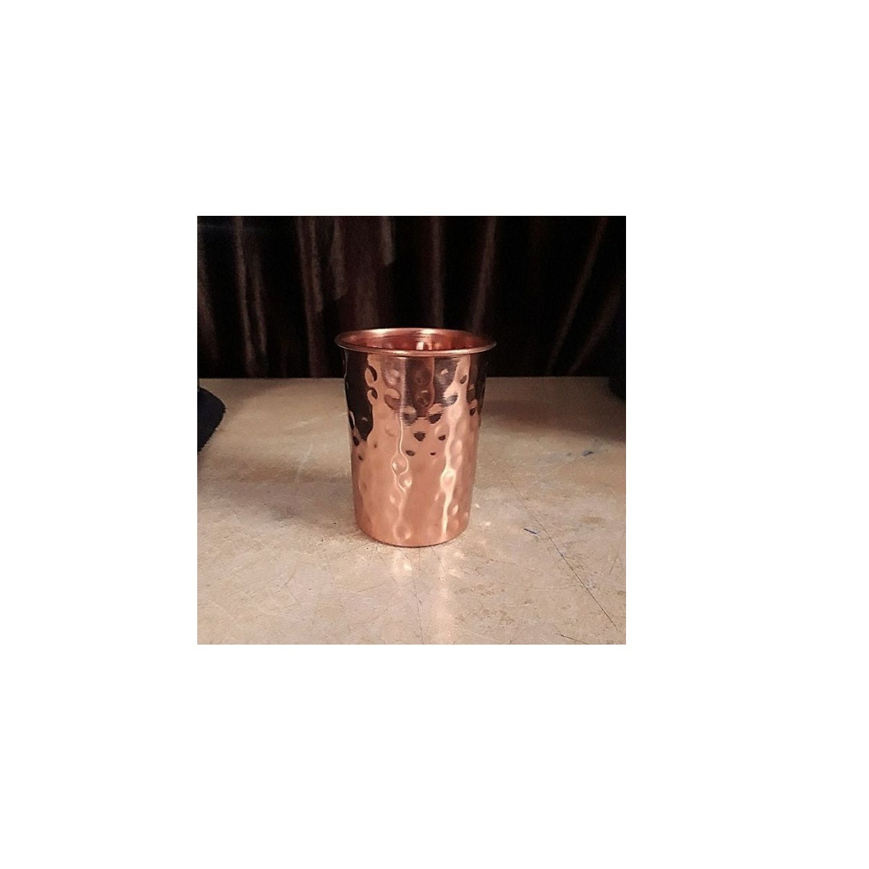 Indian Art Villa Copper Glass Drinking Glass And Cup Metal Pure Copper Glass Tumbler Hammered Design Drink Ware