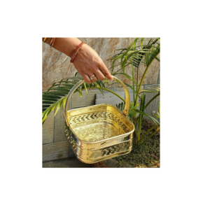 Vegetables And Fruits Storage Basket Premium Quality Round Shape Brass Basket From Manufacturer In India