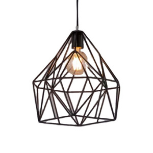 Compact, Modern, Classy, and Diamond-shaped Hanging Ceiling Lamp Solid black color powder-coated Hanging Lantern