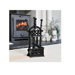 Wholesale Price Fireplace Accessories Tool Set Fire Poker Metal In Black Wood Holder Firewood Rack With Best Quality