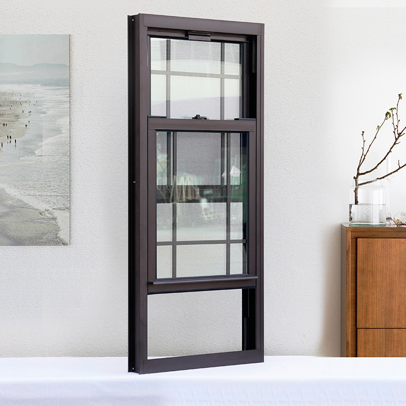 American Black Aluminium Sash Window Vertical Sliding Glass Windows Double Hung Window With Screen Hung Vertical Sliding Windows