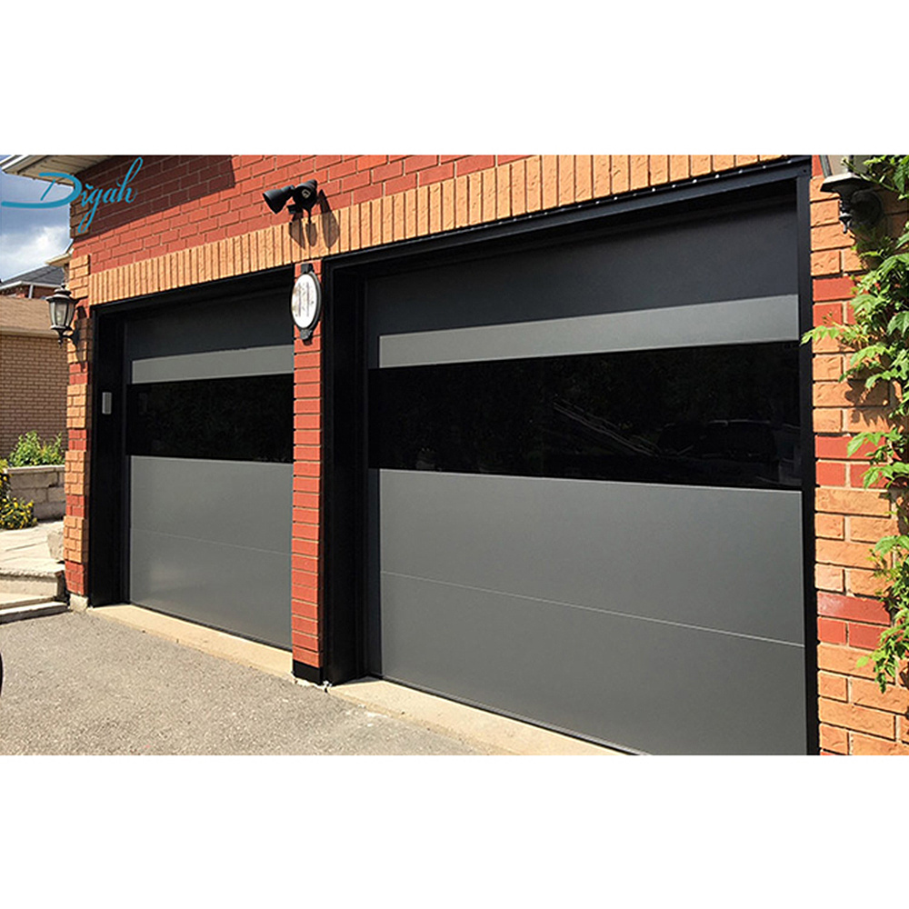 2023 professional garage door manufacture produce high standard frameless aluminum mirror reflective glass garage door