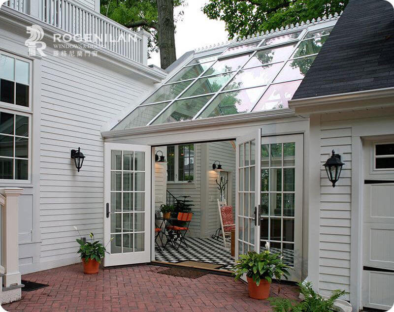 New Design Sun room Outdoor Garden Glass House Multi-Span Greenhouses Aluminum Frame Sunroom Steel And Glass House Green