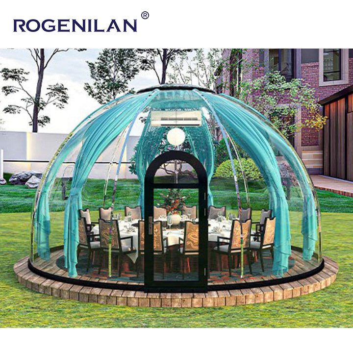 ROGENILAN Full Transparent dome tent resort hotel PC Dome Bubble House Clear outdoor dining igloos tent