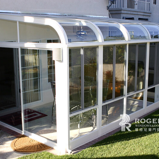 Modern French Design Small 4 Season Glass Room Winter Garden House Aluminum Sunroom With Folding Door For Outdoor Backyard