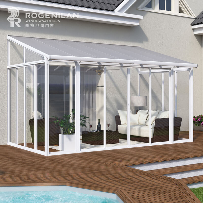 Aluminum Frame Laminated Glass House Free Standing Sun Rooms Balcony Sunroom Kit