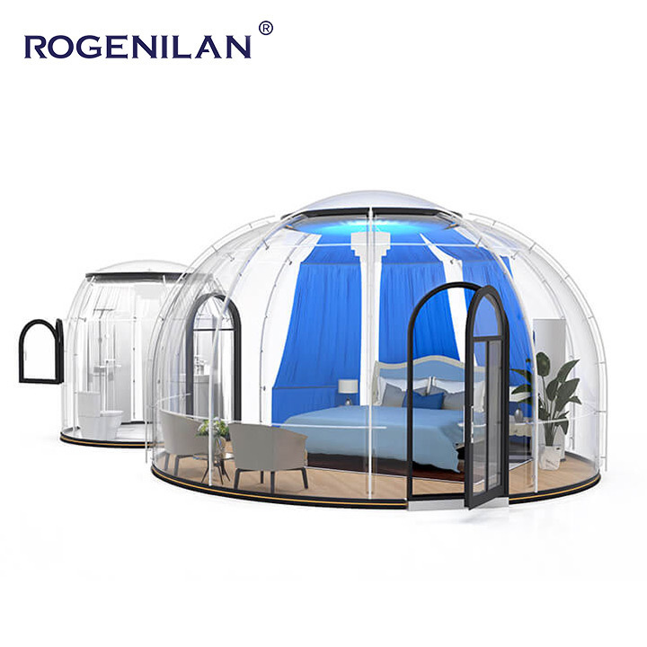 ROGENILAN Full Transparent dome tent resort hotel PC Dome Bubble House Clear outdoor dining igloos tent