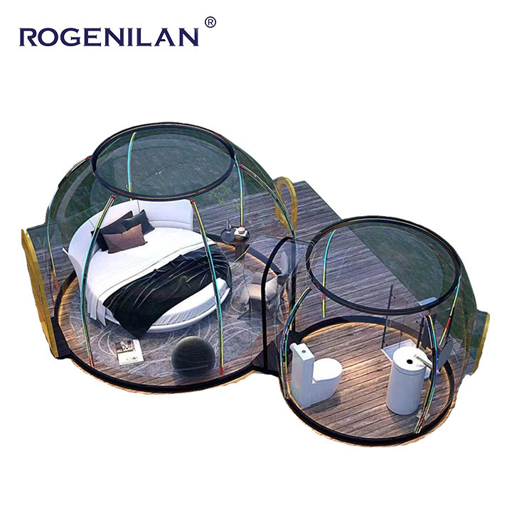 ROGENILAN Full Transparent dome tent resort hotel PC Dome Bubble House Clear outdoor dining igloos tent