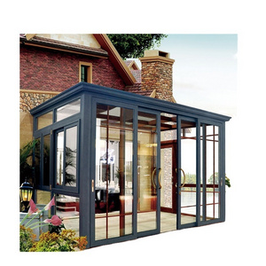 Modern French Design Small 4 Season Glass Room Winter Garden House Aluminum Sunroom With Folding Door For Outdoor Backyard