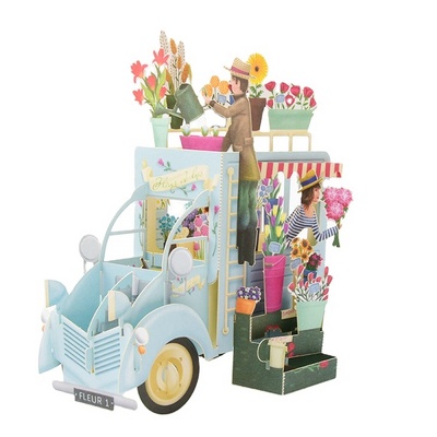 Make 3D Pop Up Colourful Flower Car Greeting Card Happy Birthday Card