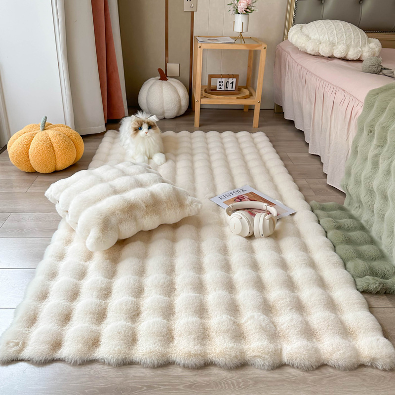 Factory Direct Promotion Long Pile Fluffy Fur Carpet And Rug For Bed Room