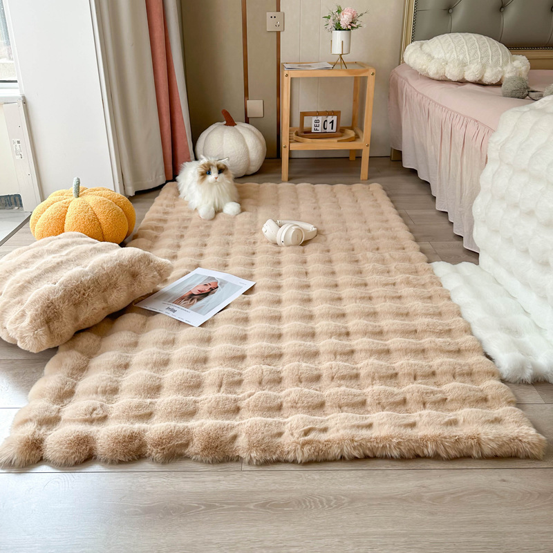 Factory Direct Promotion Long Pile Fluffy Fur Carpet And Rug For Bed Room