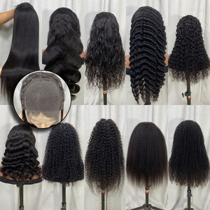 Wholesale 4x4 Glueless Wig Raw Virgin Human Hair 200% 250% 300% Density 5x5 Transparent HD Lace Closure Wigs Customized textures