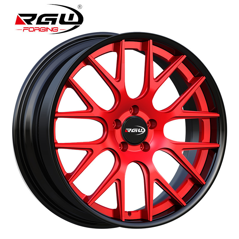 Work Design Mat Black & Silver Inch Red And White Deep Dish Sport Alloy Wheel Rim In Jantes Rines De Lujo Deportivos 22 Pulgadas