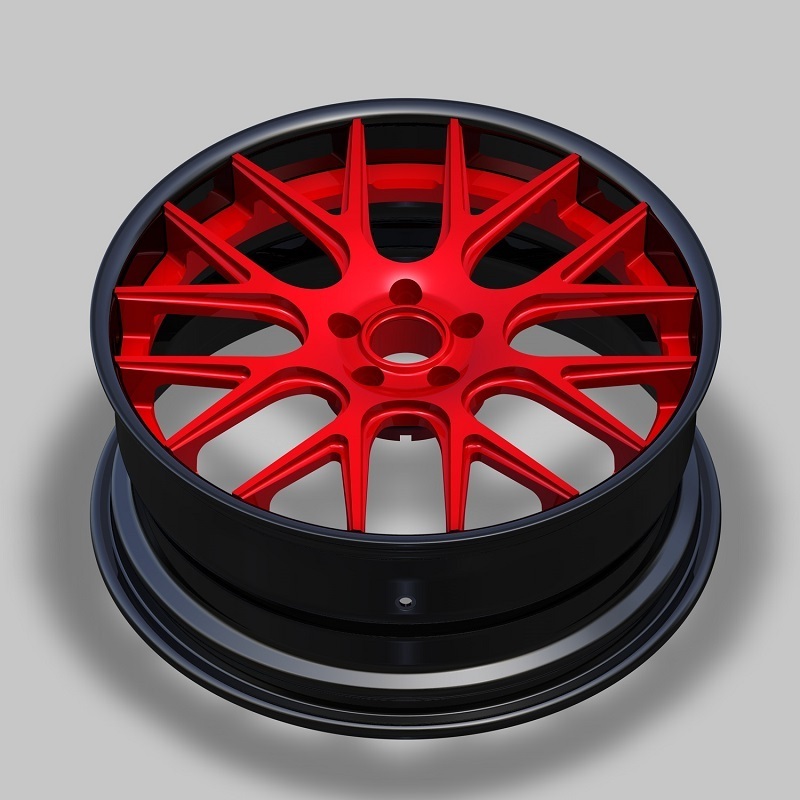 Work Design Mat Black & Silver Inch Red And White Deep Dish Sport Alloy Wheel Rim In Jantes Rines De Lujo Deportivos 22 Pulgadas