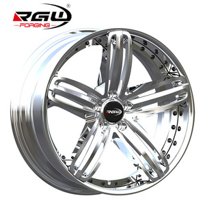 24" Custom 6 Huecos 24Inch Mag Size X6 Universal Spoke Car Alloy 5 Lug Rines 24 Pulgadas Inch Chrome Forged Wheel Forgiato Rim