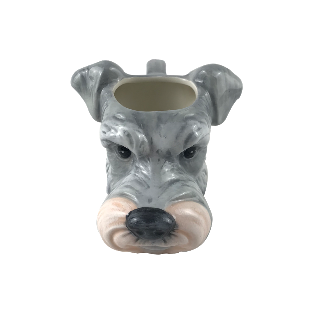 customized hand painted cute kawaii custom 3d animal face dog dolomite ceramic coffee mug