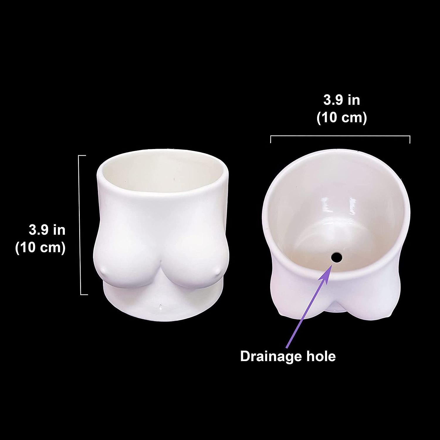 New Custom woman female Body boob Boho shaped Ceramic Planter Flower Pot