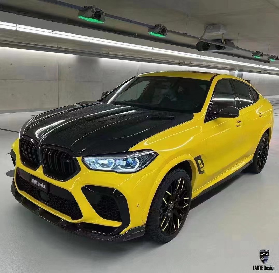 Auto parts For BMW X6M F96 carbon fiber body Kit X6M F96 upgraded LARTE Design style front shovel diffuser spoiler body kit