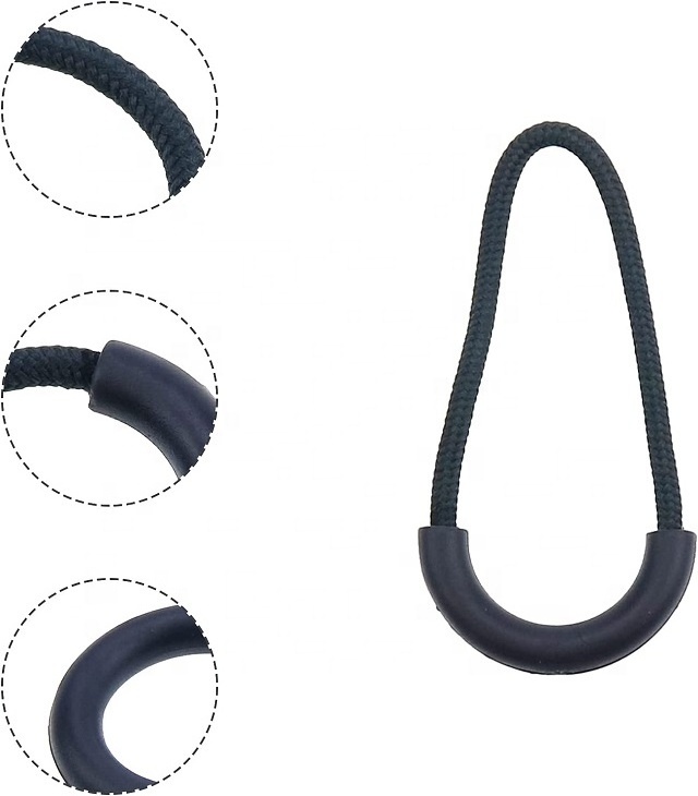 S173# Black zipper pull extender replacement 1.5cm 2.3cm 3cm u shape zip pull silicone rubber u shape zipper pulls