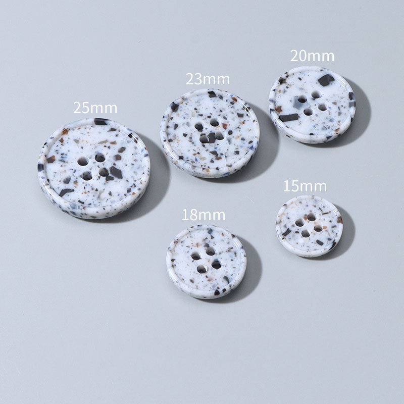 Resin recycled buttons for men women clothes high-end custom buttons logo brand 4 holes recycled button