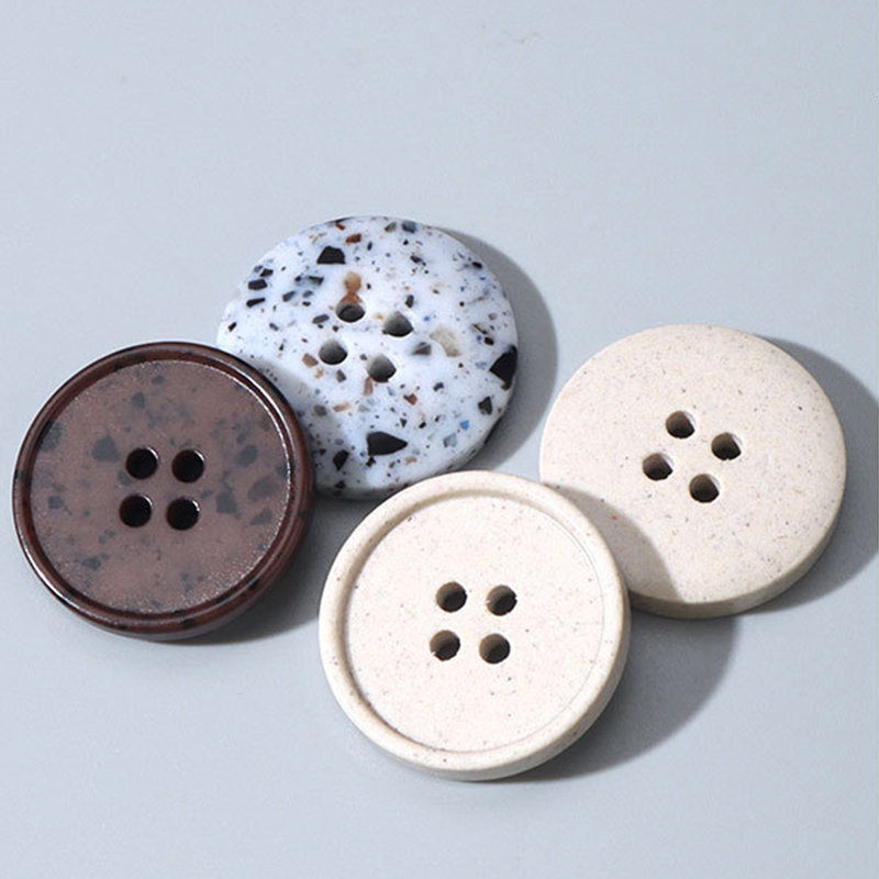 Resin recycled buttons for men women clothes high-end custom buttons logo brand 4 holes recycled button