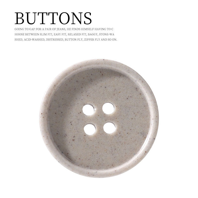 Resin recycled buttons for men women clothes high-end custom buttons logo brand 4 holes recycled button