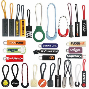 Factory custom logo zipper pullers DIY cartoon soft rubber silicone pvc zipper pulls cord