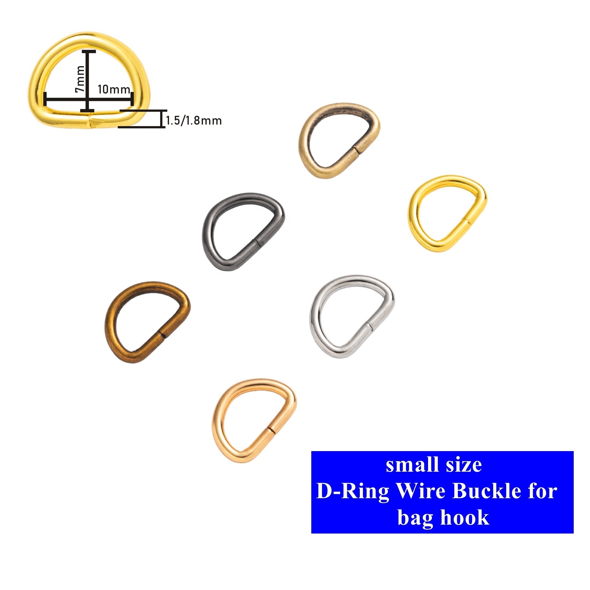 Bags Buckle Hardware Accessories D Ring Snap Buckle Hook for Bags Handbags Metal Semicircular D Ring Buckles