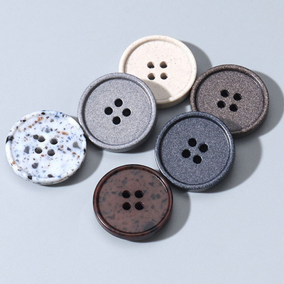 Resin recycled buttons for men women clothes high-end custom buttons logo brand 4 holes recycled button