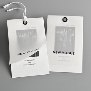 Fashion new tags for clothes synthetic paper translucent frosted PVC clothing tags waterproof and tear-proof hang tags