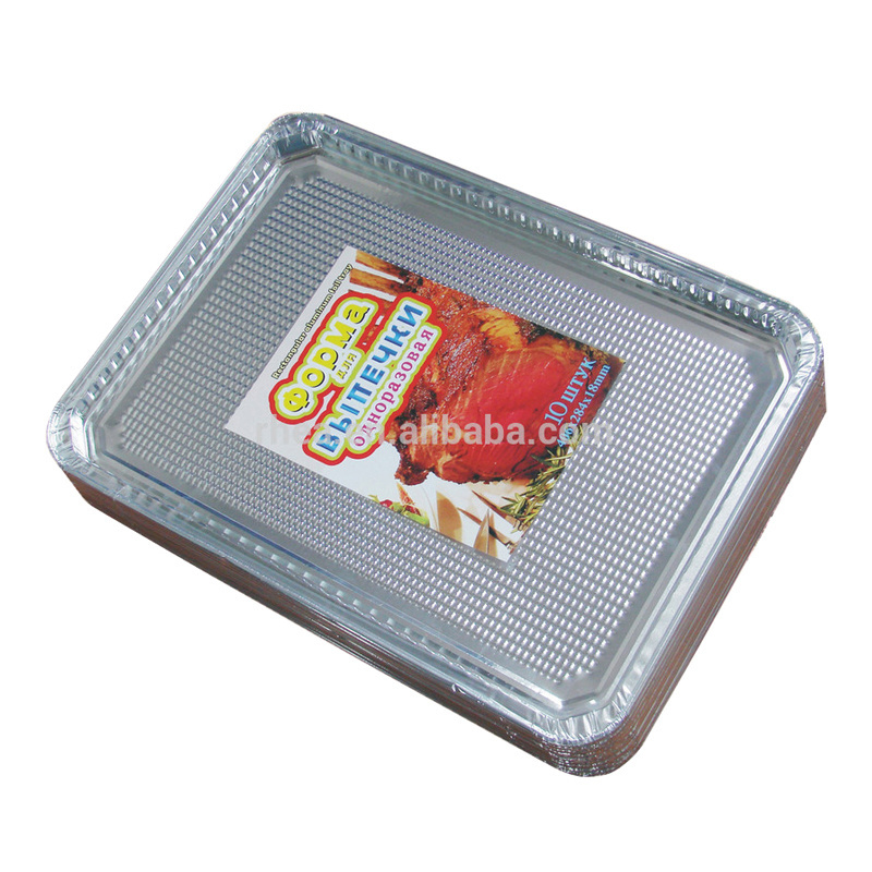 Disposable aluminium foil bbq grill pan square 4 compartment aluminium foil food tray