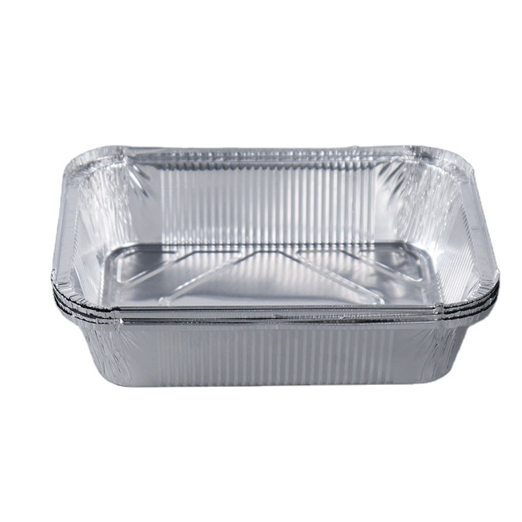 Disposable aluminium foil bbq grill pan square 4 compartment aluminium foil food tray