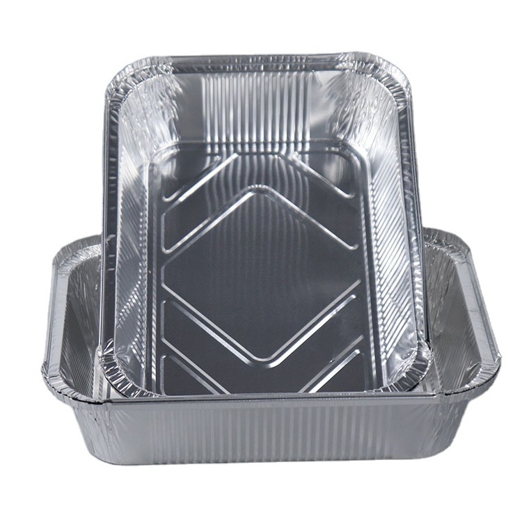 Disposable aluminium foil bbq grill pan square 4 compartment aluminium foil food tray