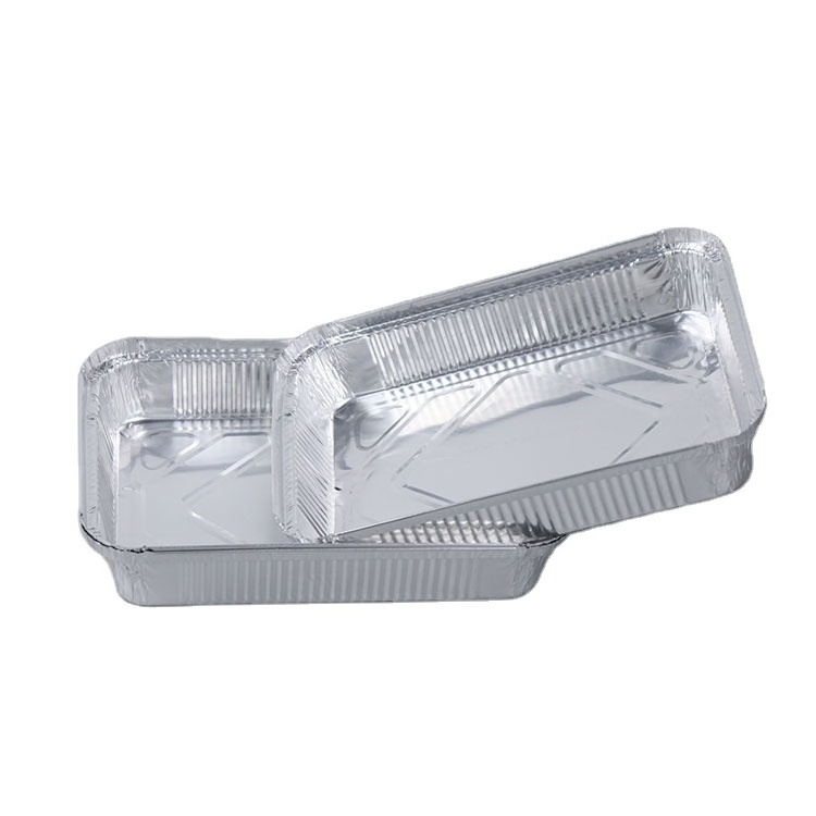 Disposable aluminium foil bbq grill pan square 4 compartment aluminium foil food tray