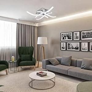 Stylish Design LED Ceiling Light Elegant Curved Design Brushed Nickel Led Wave Ceiling Light for Bedroom Living Room