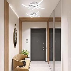 Stylish Design LED Ceiling Light Elegant Curved Design Brushed Nickel Led Wave Ceiling Light for Bedroom Living Room