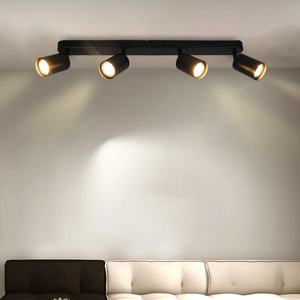 Modern 4 Way Straight Bar Ceiling Spotlight Fitting in a Black Finish Spot Light Light Fixture LED Spot Ceiling Light