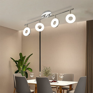 Modern 4-Light Multi-Directional Ceiling Fixture Adjustable Track Lighting Flush mount Ceiling Spot Light