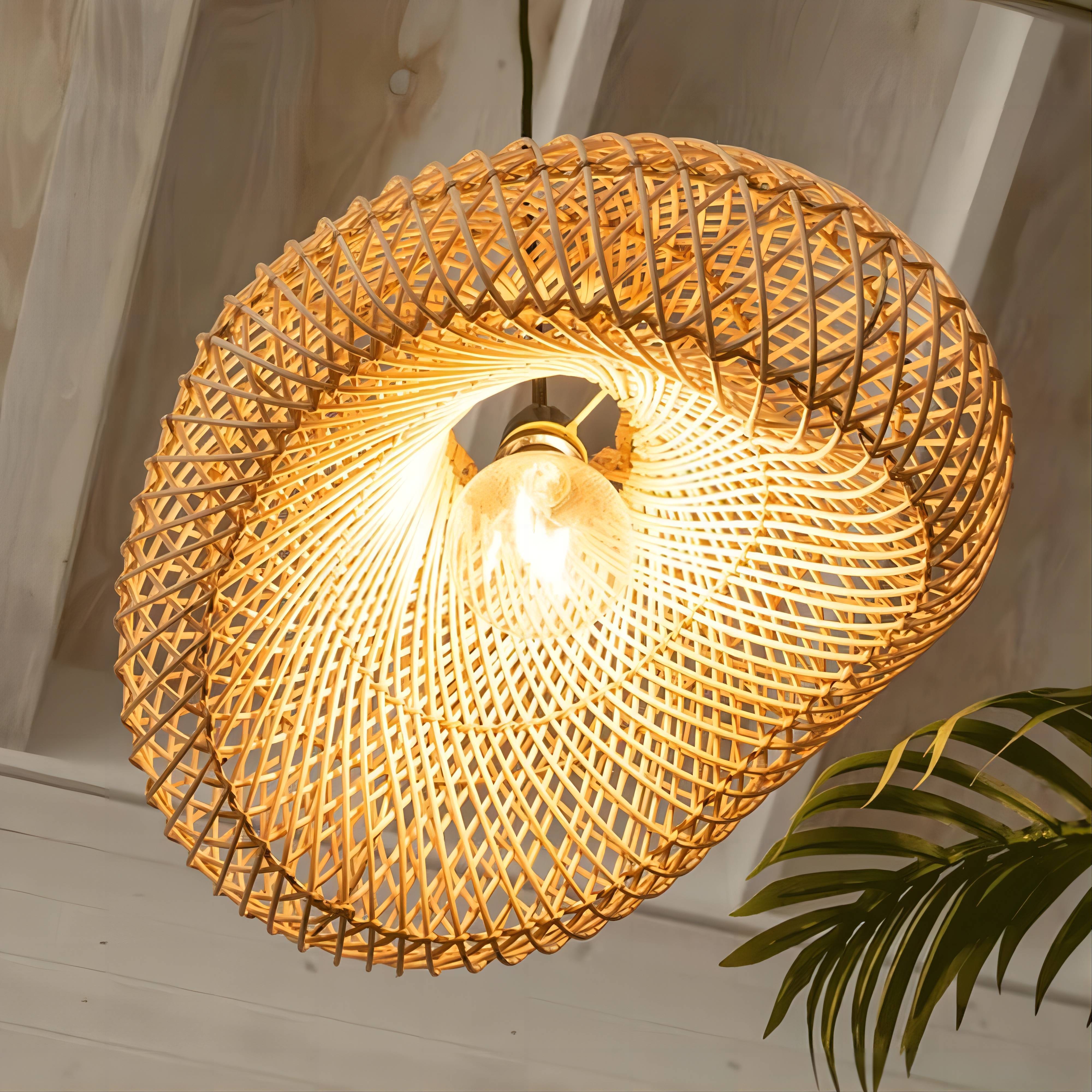 Modern Natural Pendant Lamp Japanese-Style Light Creative E27 Rattan Hanging Lights. sombrero rattan lamp rattan bambu