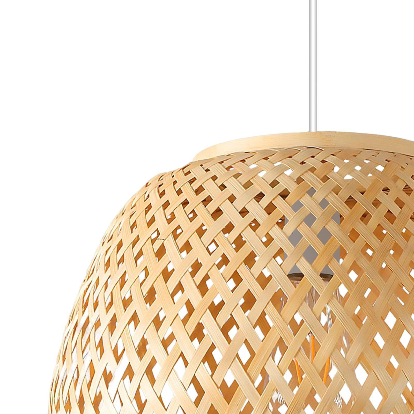 Modern Style Indoor Bamboo Hanging Light Rattan Lamp Shade Bamboo Chandelier Asian Farmhouse Pendant Light Fixture