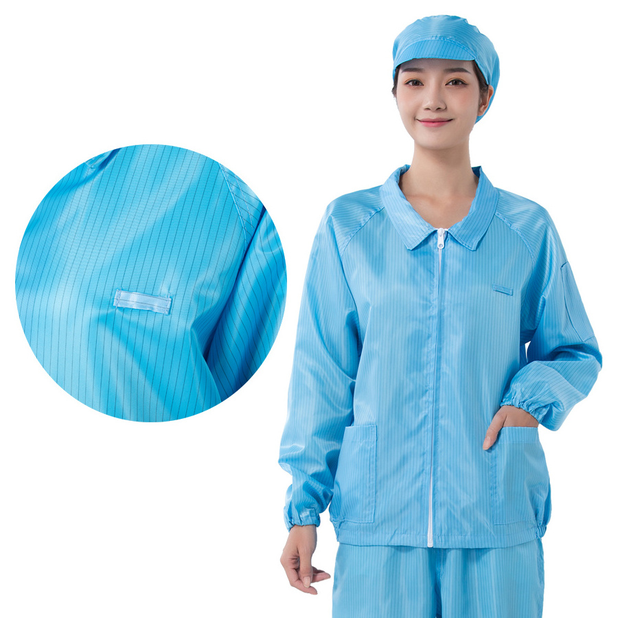 High Quality Esd Jacket with Suit/clean Room Esd Clothes/antistatic Cleanroom Suit Cleanroom ESD Antistatic Coveralls