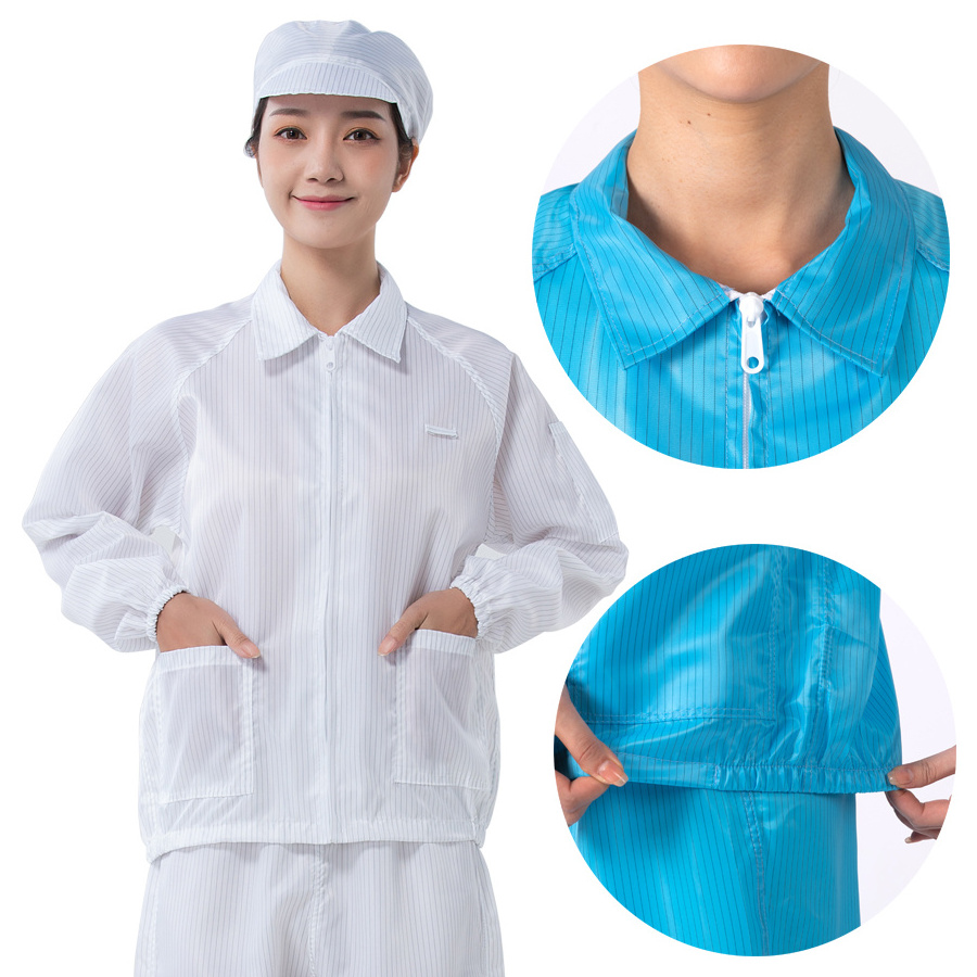 High Quality Esd Jacket with Suit/clean Room Esd Clothes/antistatic Cleanroom Suit Cleanroom ESD Antistatic Coveralls